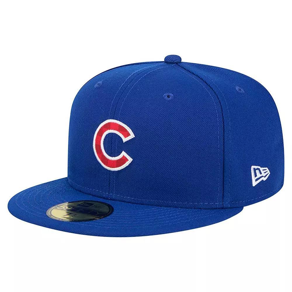 Men's New Era Royal Chicago Cubs Checkered Undervisor 59FIFTY Fitted Hat, Size: 7 1/2, Blue Product Image