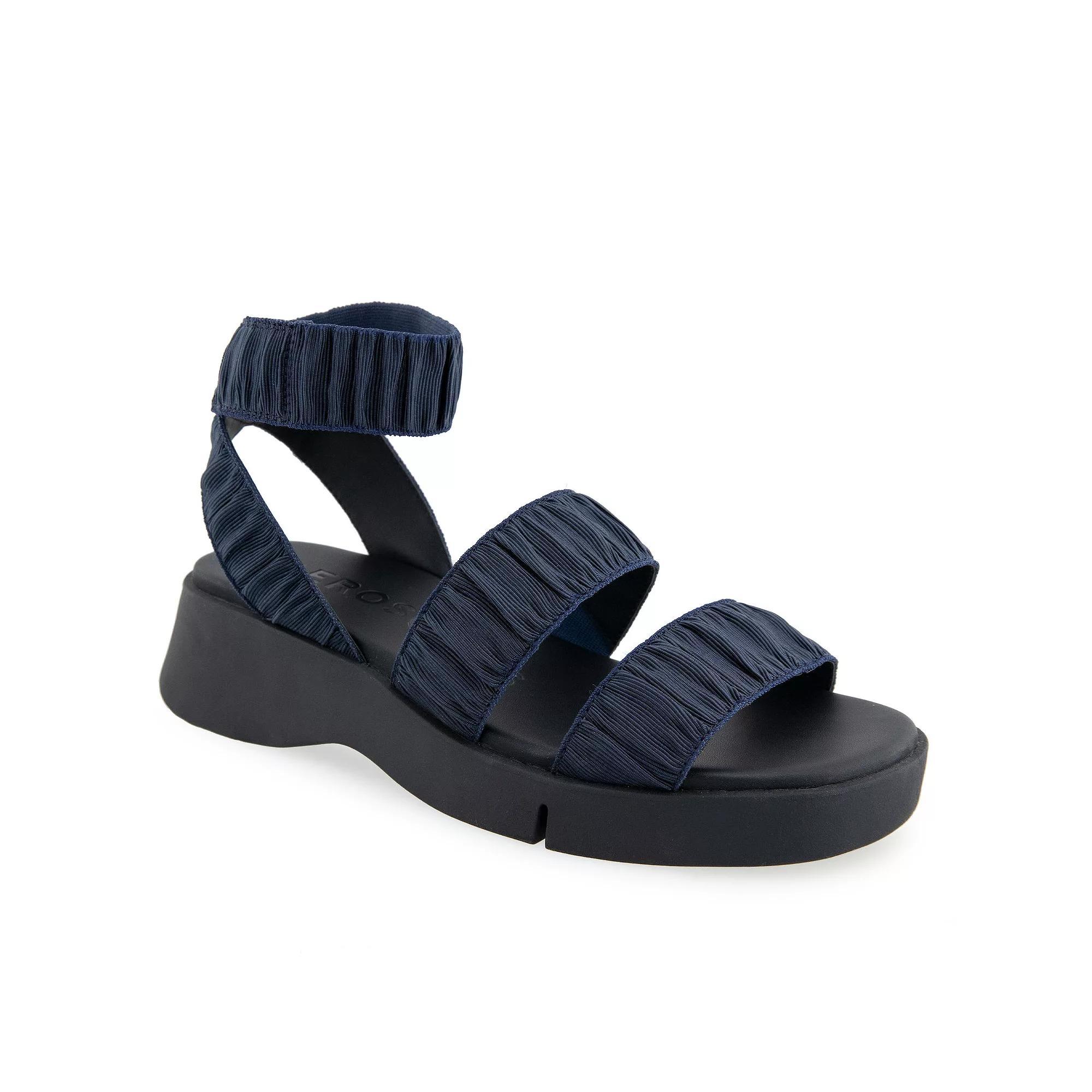 Aerosoles Fiona Women's Elastic Flatform Sandals, Size: 7 Medium, Blue Product Image