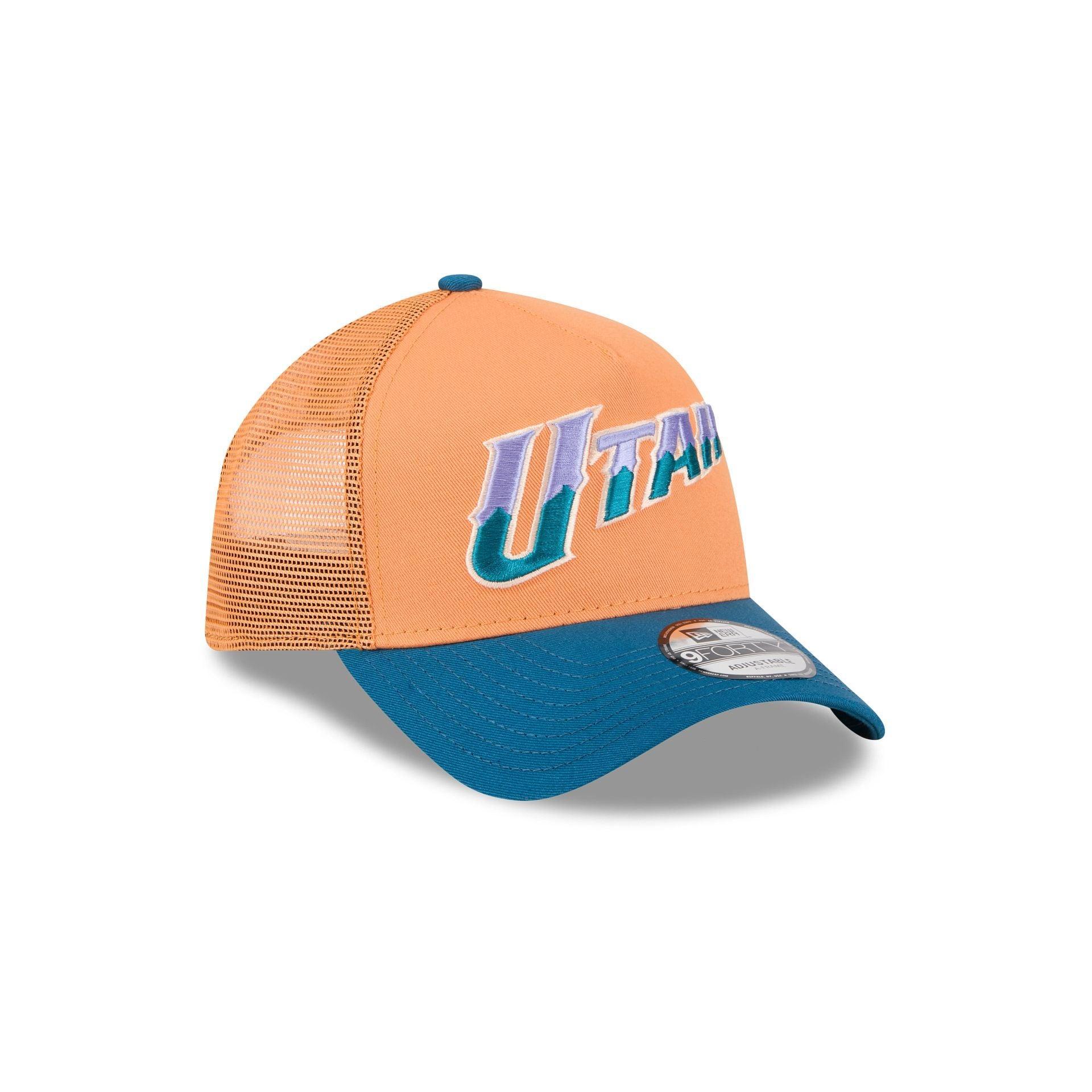 Utah Jazz Orange Glaze 9FORTY A-Frame Trucker Hat Male Product Image