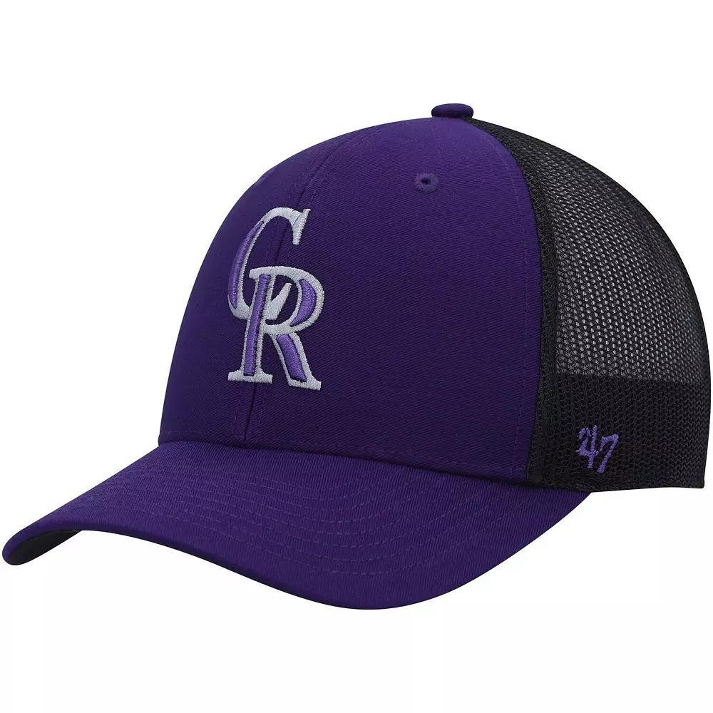 Men's '47 Purple Colorado Rockies Secondary Trucker Snapback Hat Product Image