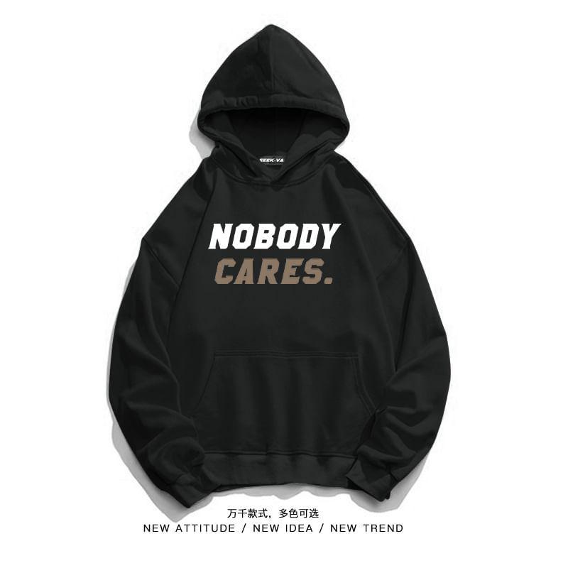 Cartoon Print Pocket Detail Oversized Hoodie Product Image