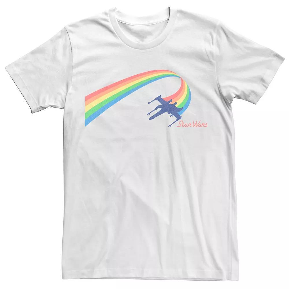 Men's Star Wars X-Wing Rainbow Flight Tee, Size: XXL, White Product Image