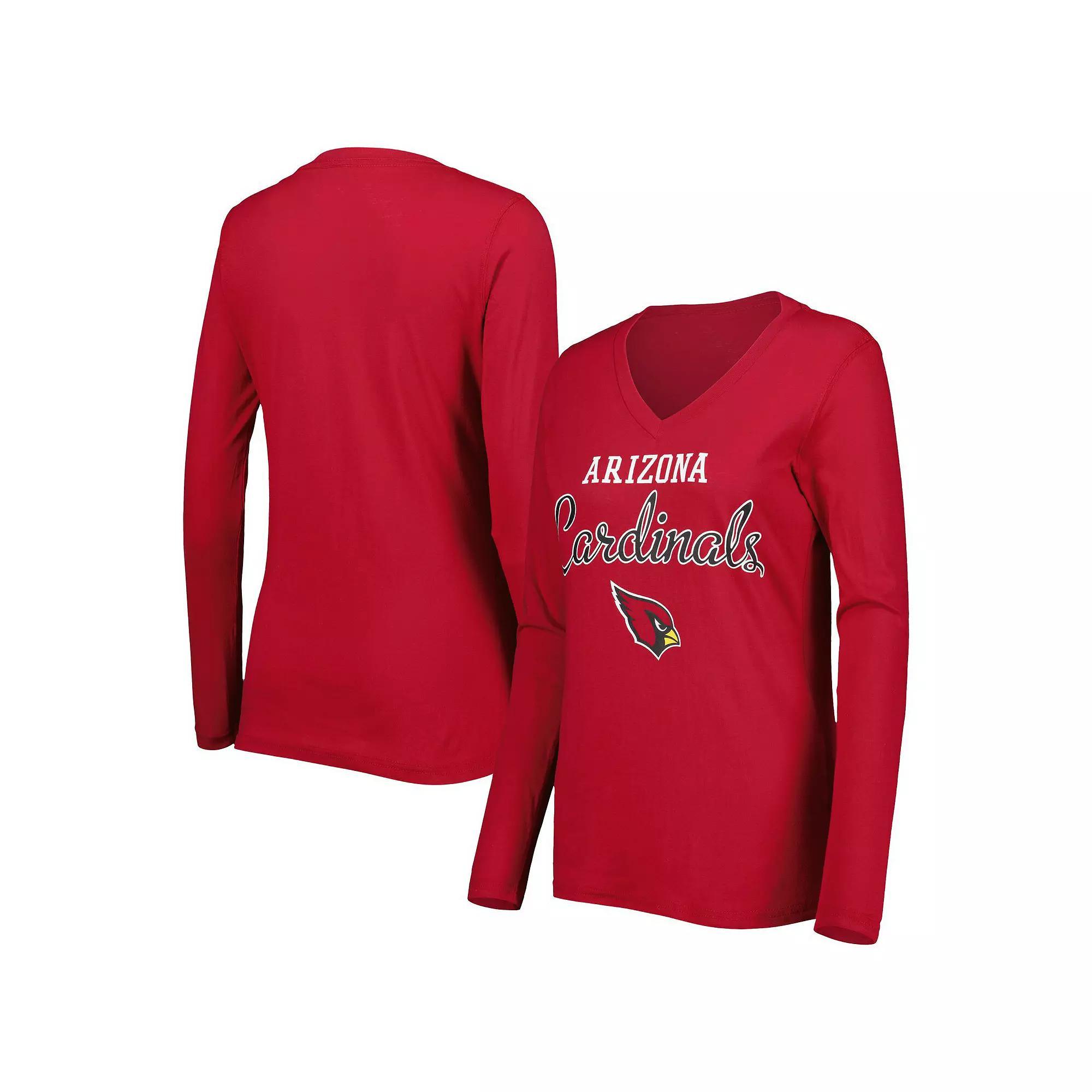 Womens G-III 4Her by Carl Banks Cardinal Arizona Cardinals Post Season Long Sleeve V-Neck T-Shirt Product Image