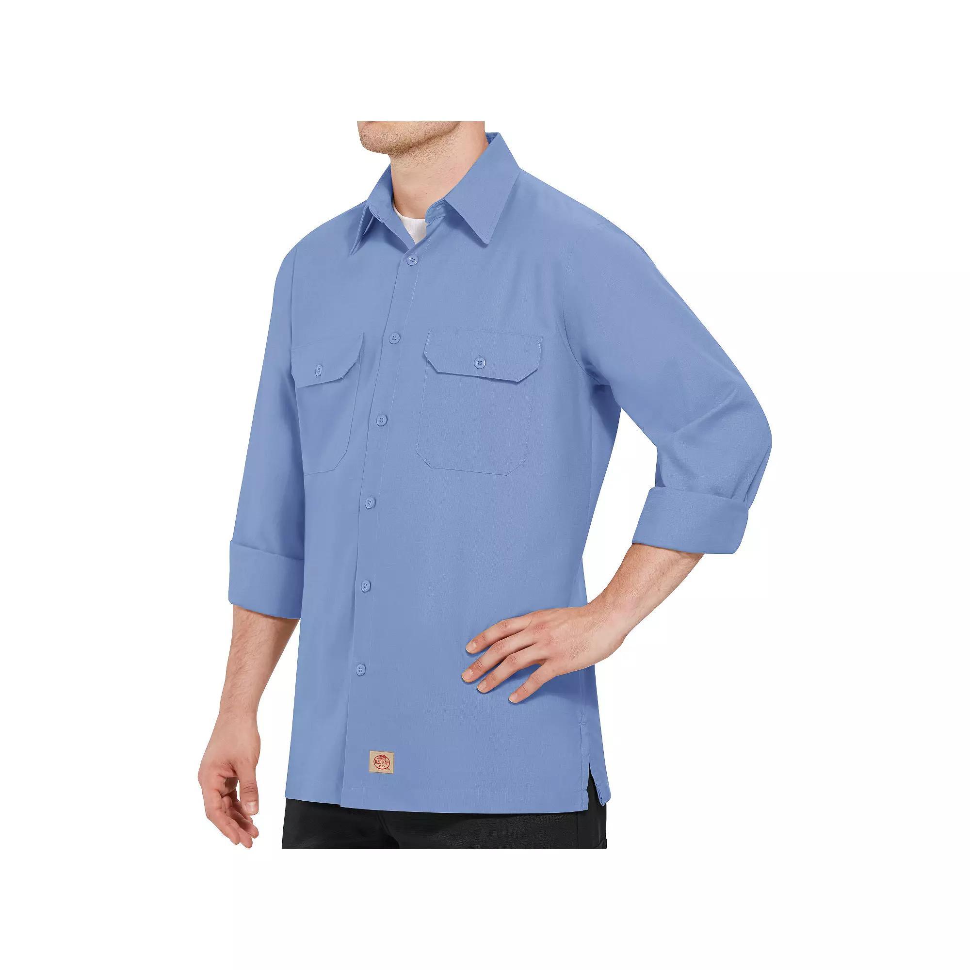 Big & Tall Red Kap Classic-Fit Ripstop Work Shirt, Men's, Size: XXL Tall, Light Blue Product Image
