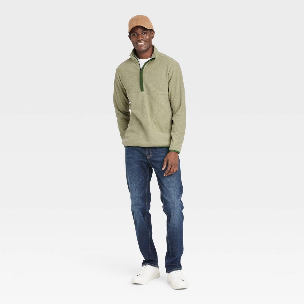 Mens Polar Fleece Half Zip Sweatshirt - Goodfellow & Co L Product Image