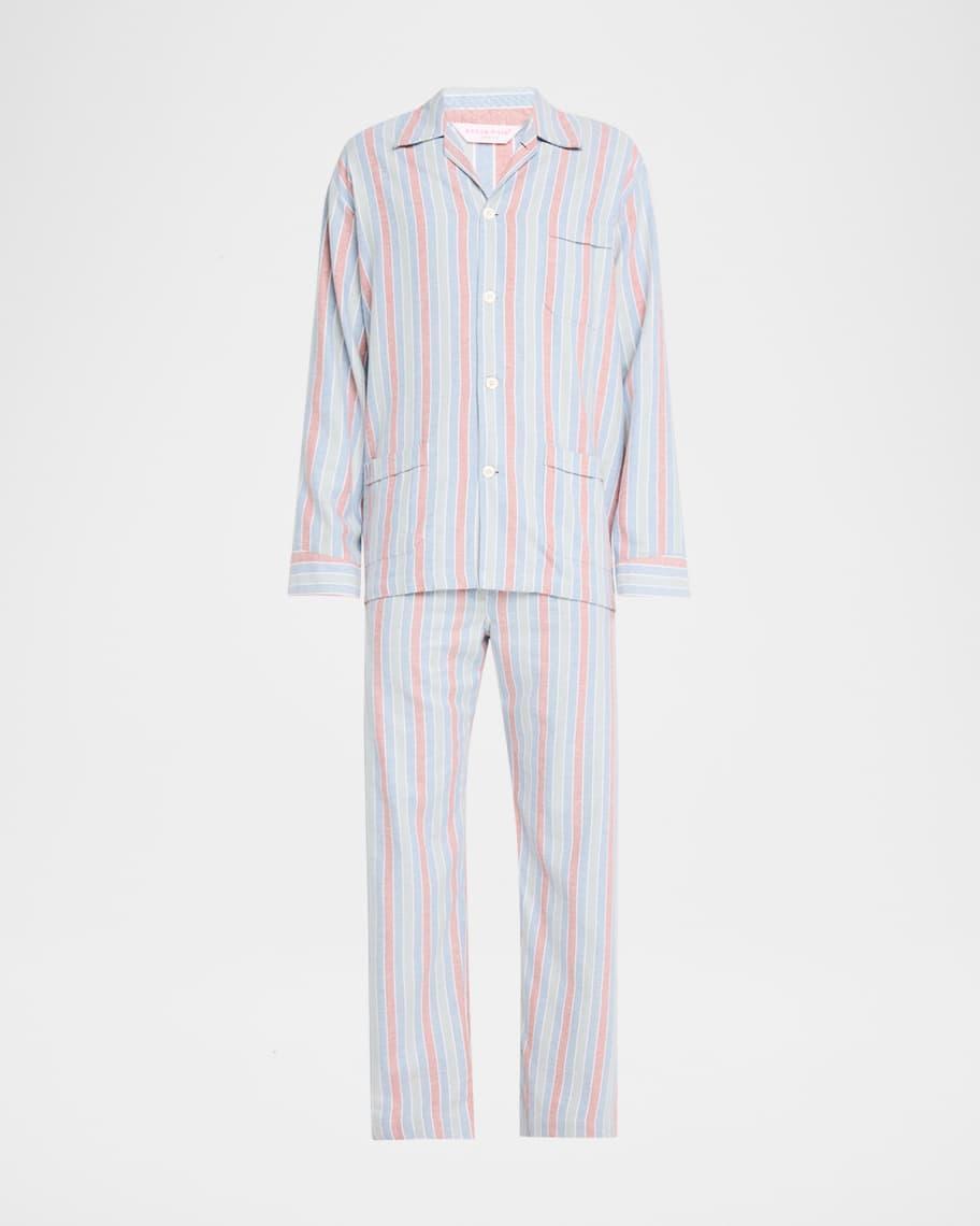 Mens Kelburn Cotton Stripe Long Pajama Set Product Image
