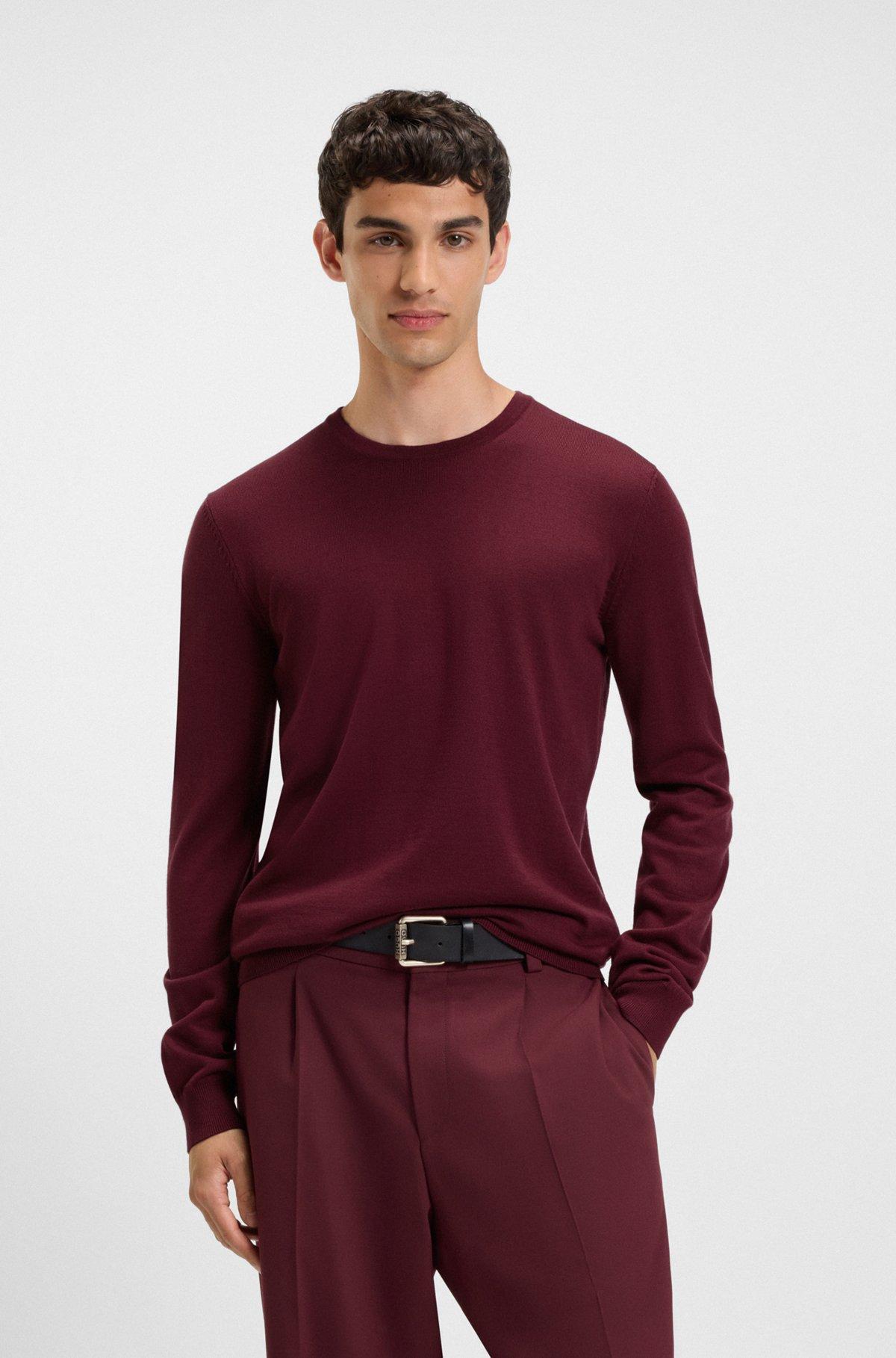 Relaxed-fit knitted sweater with V neckline Product Image
