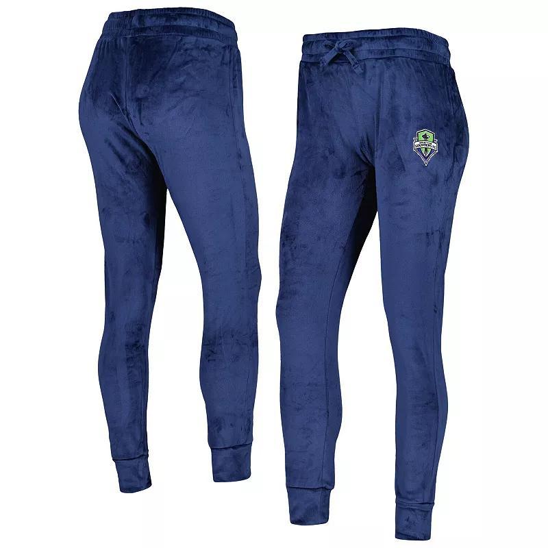 Women's Concepts Sport Navy Seattle Sounders FC Intermission Velour Cuffed Pants, Size: Small, Blue Product Image