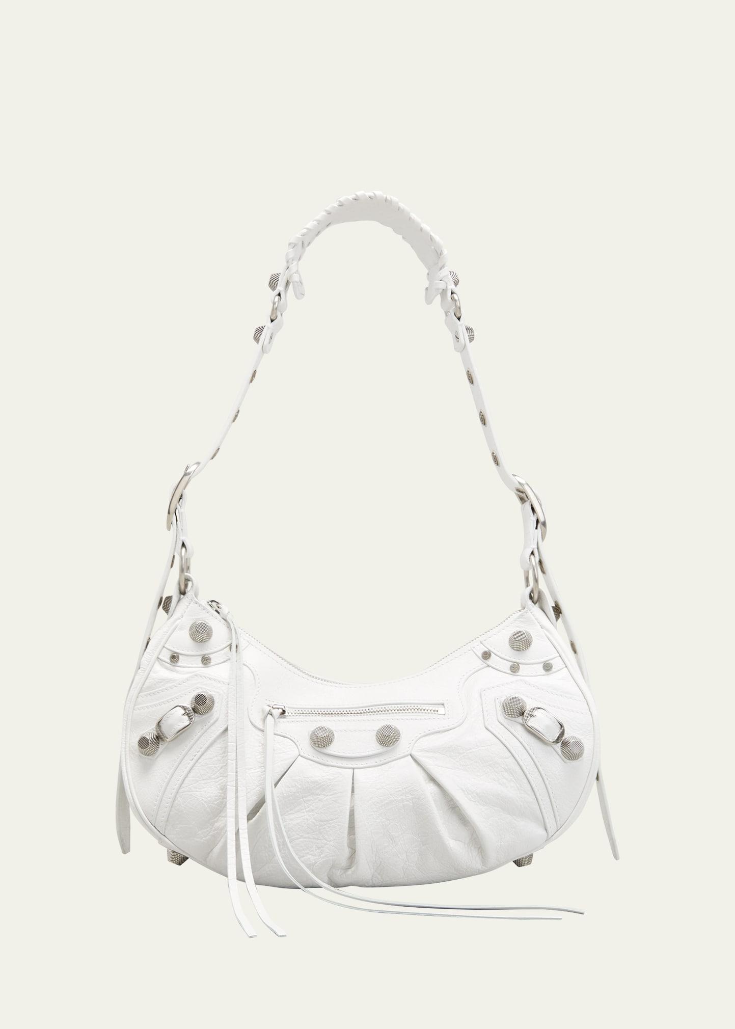 Cagole Studded Texture Leather Shoulder Bag Product Image