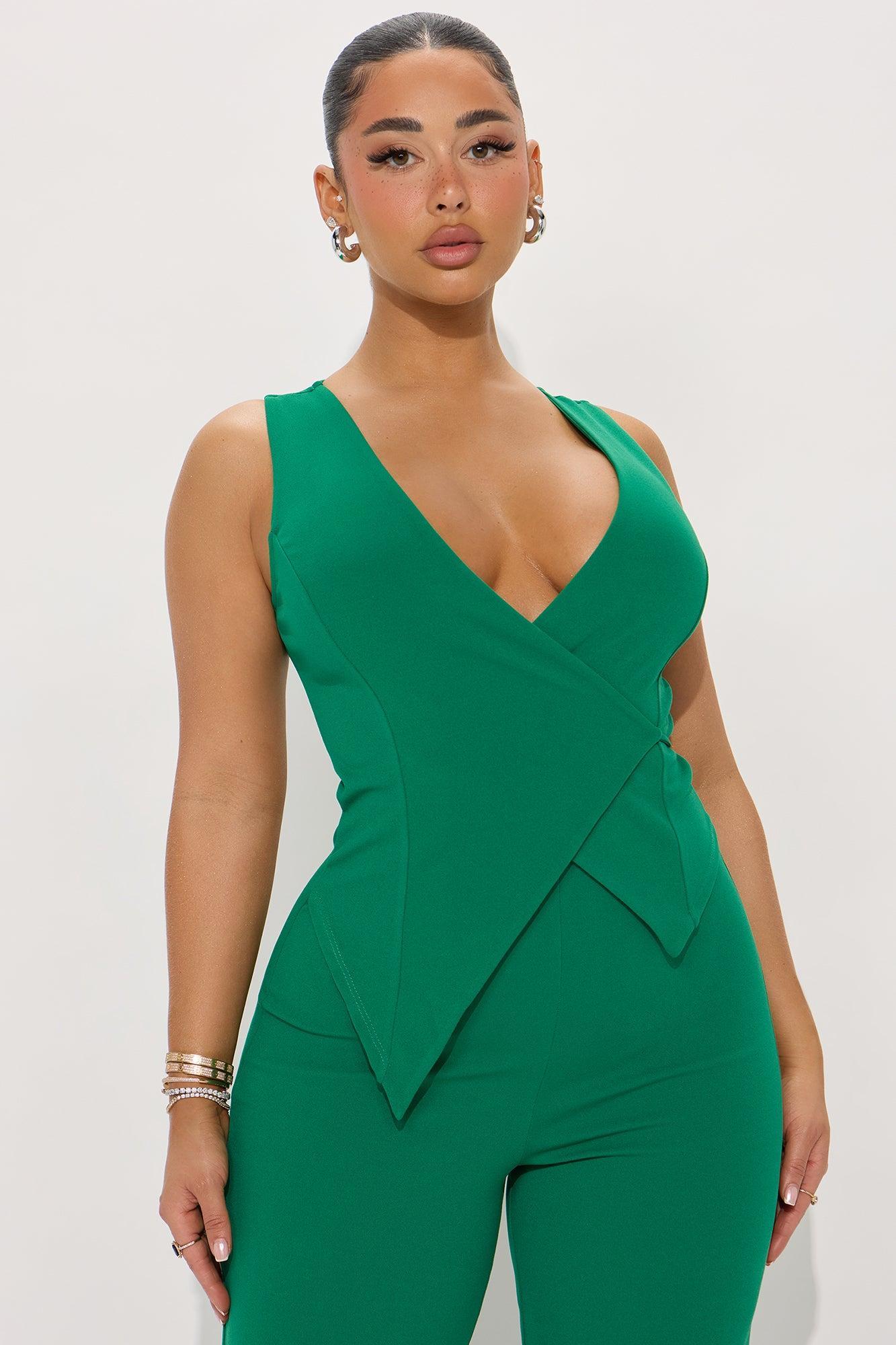 Career Catcher Crepe Jumpsuit - Hunter Product Image