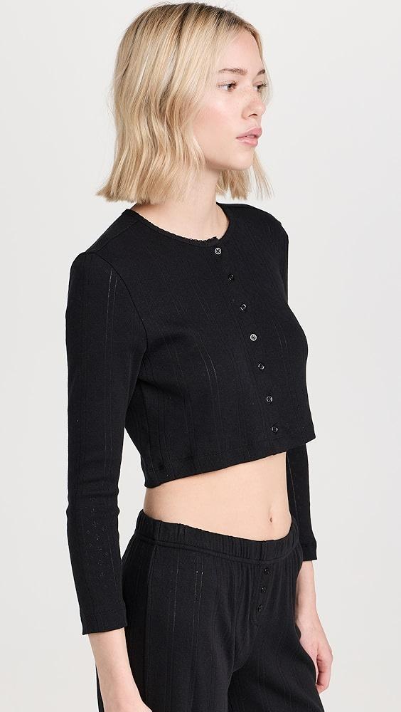 COUCOU The Cropped Cardi: Pointelle | Shopbop Product Image