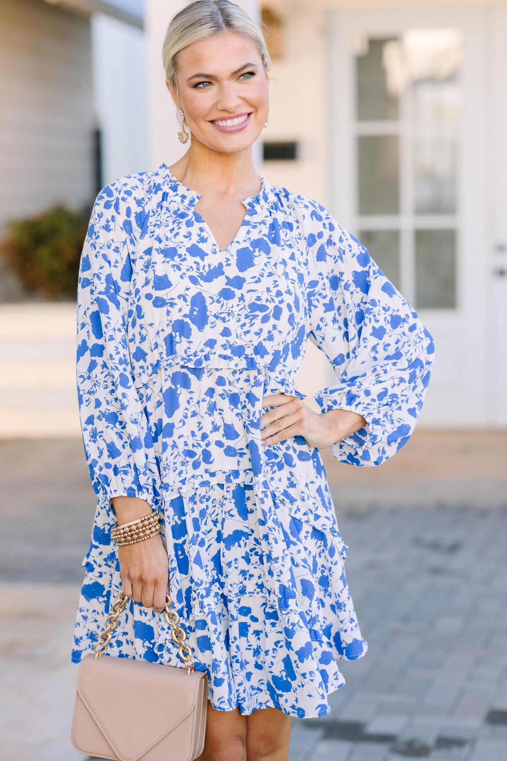 All That You Know Blue Floral Dress Female Product Image