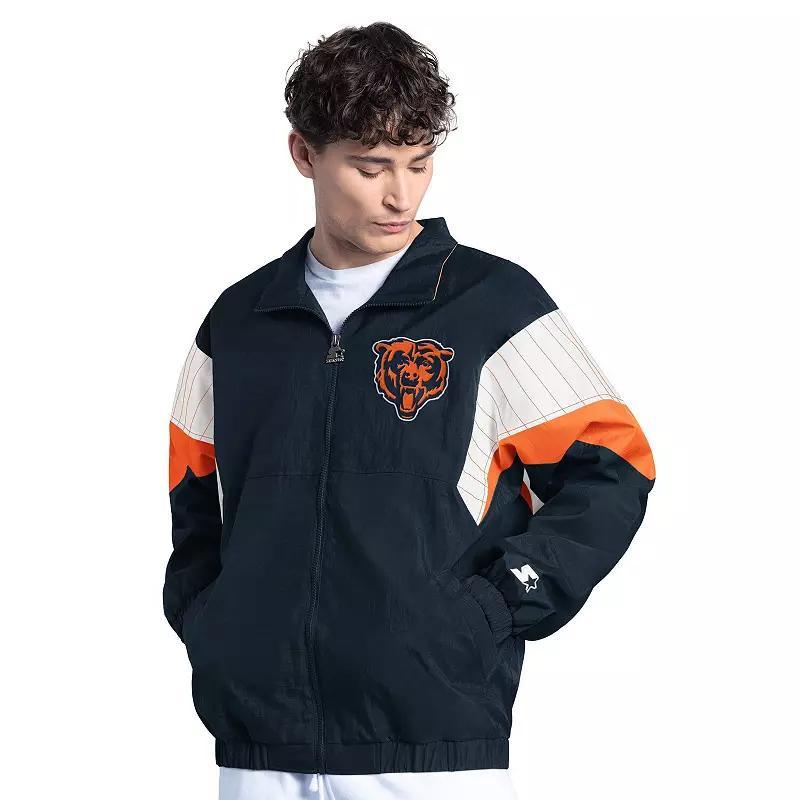 Mens Starter Chicago Bears Yard Line Full-Zip Jacket Blue Product Image