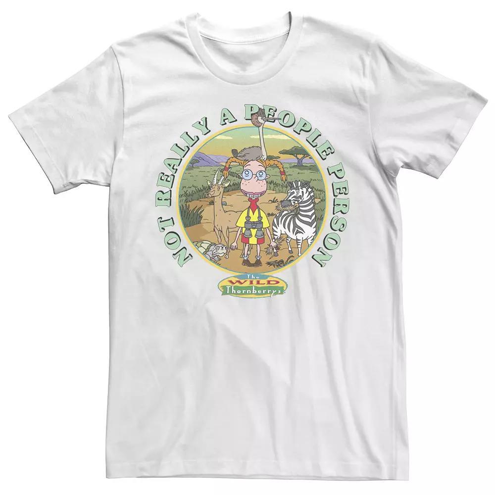 Men's Wild Thornberries Eliza Not Really A People Person Short Sleeve Tee, Size: 3XL, White Product Image