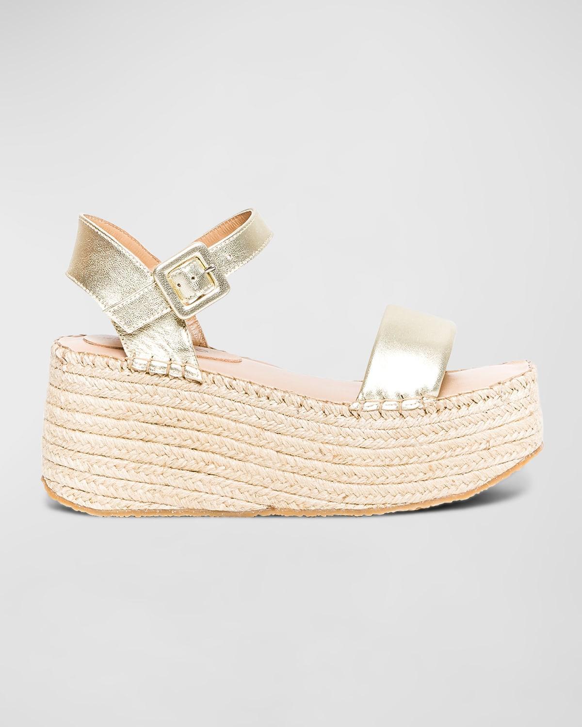 Womens Mallorca Leather Platform Espadrille Product Image
