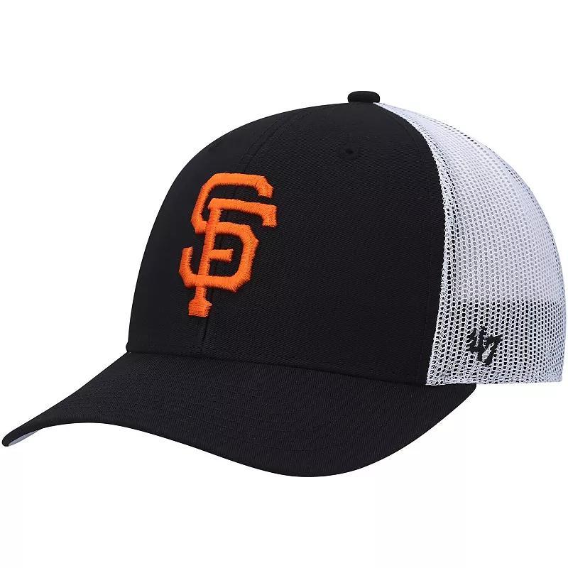 Men's '47 Black/White San Francisco Giants Primary Logo Trucker Snapback Hat Product Image