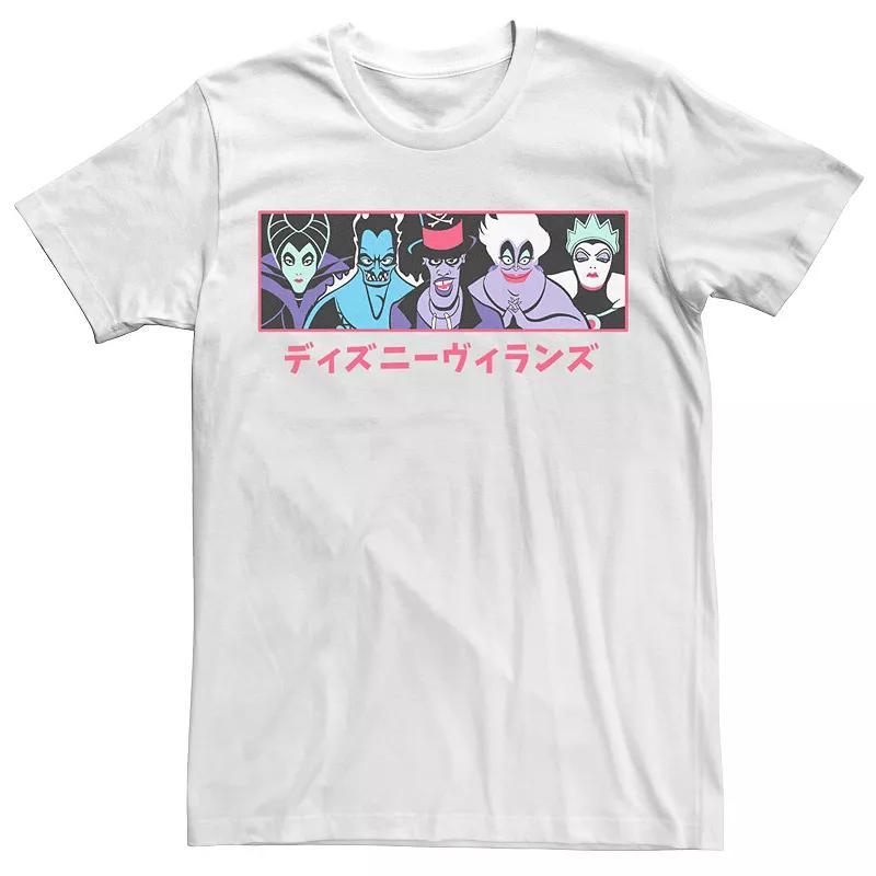Men's Disney Villains Group Shot Kanji Panel Tank Top, Boy's, Size: Large, White Product Image