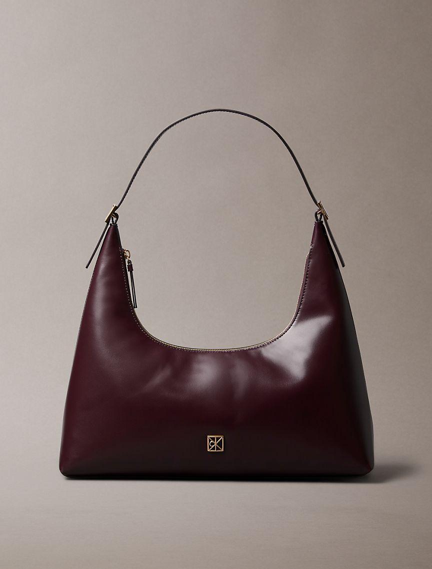 Monogram Logo Emblem Leather Shoulder Bag Product Image
