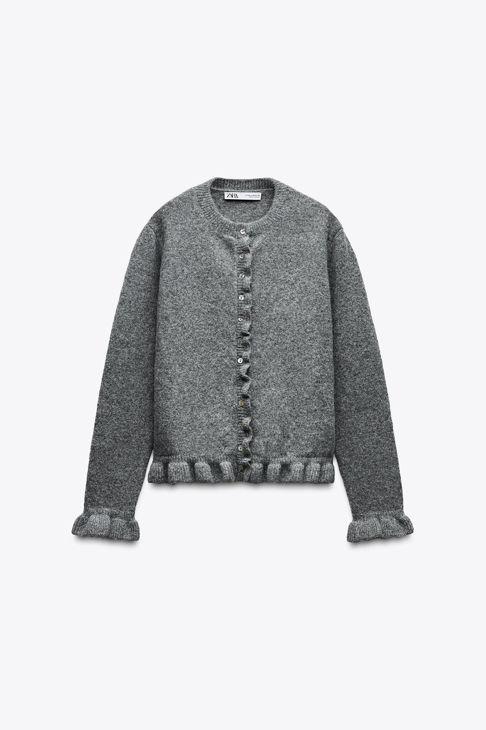 RUFFLED KNIT CARDIGAN Product Image