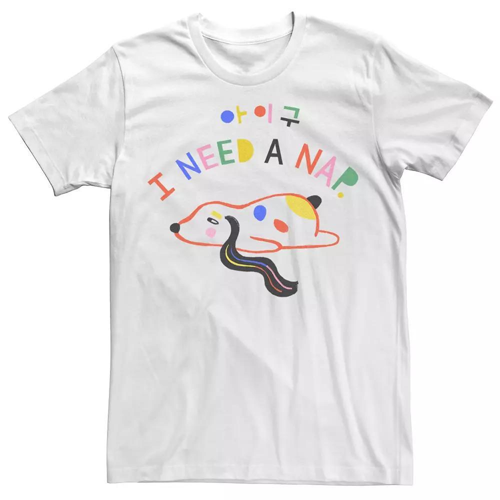 Men's I Need A Nap Sleeping Dog Tee, Size: Large, White Product Image