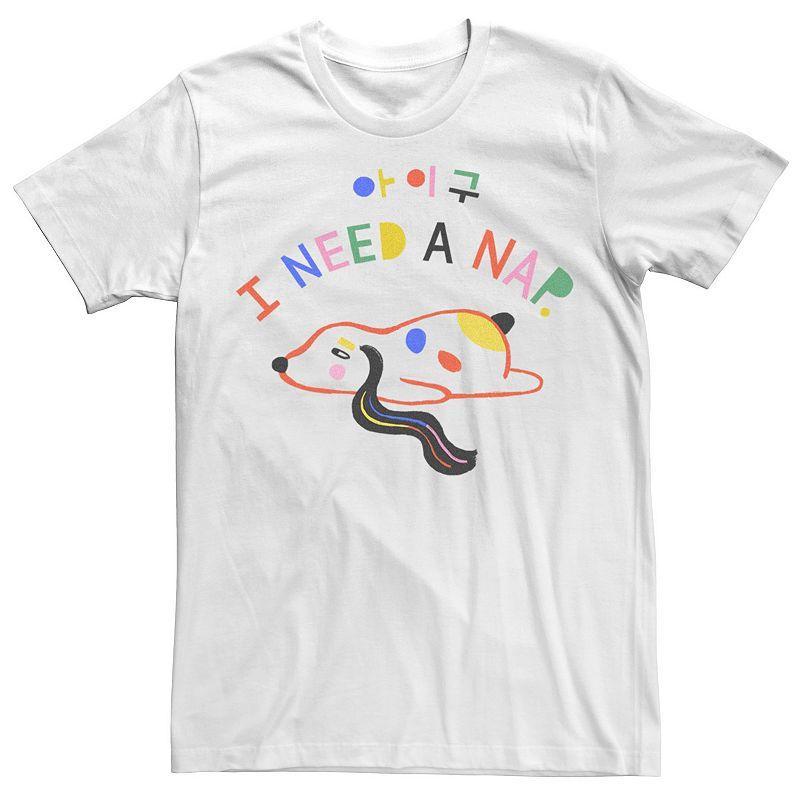 Men's I Need A Nap Sleeping Dog Tee, Size: Large, White Product Image