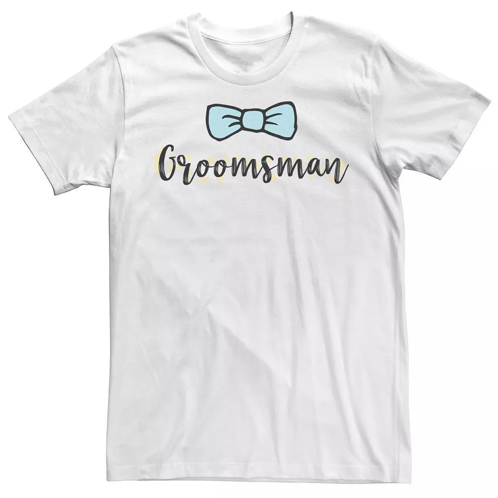 Men's Groomsman Bow Tie Tee, Size: Small, White Product Image