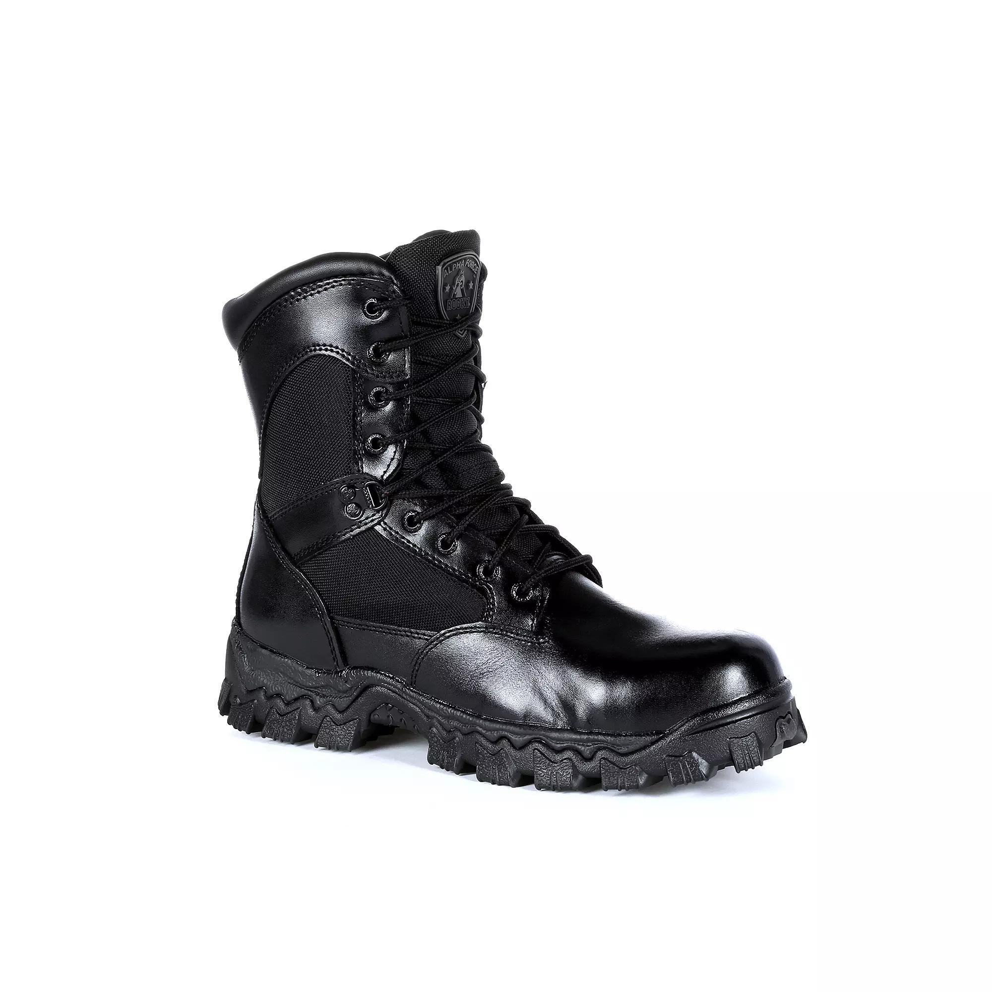 Rocky AlphaForce Men's Side-Zip Waterproof Work Boots, Size: 13 Wide, Black Product Image