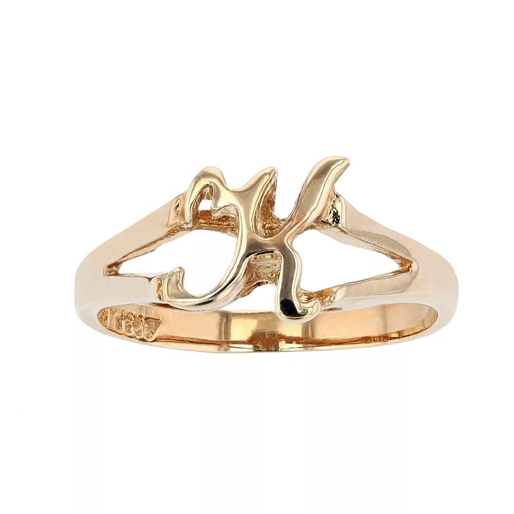 Traditions Jewelry Company 18k Gold Over Silver Script Initial Ring, Womens Product Image