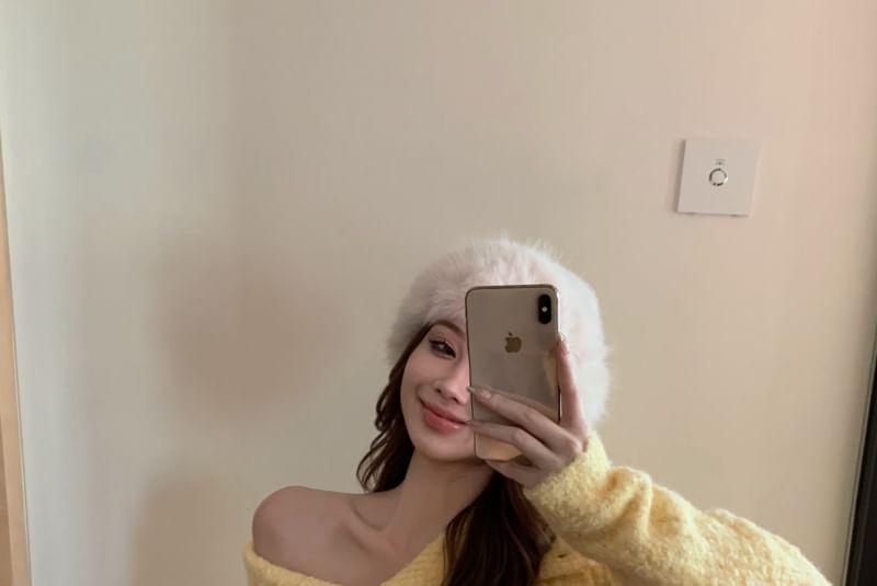 Collar Plain Cardigan / High Waist Hot Pants Product Image