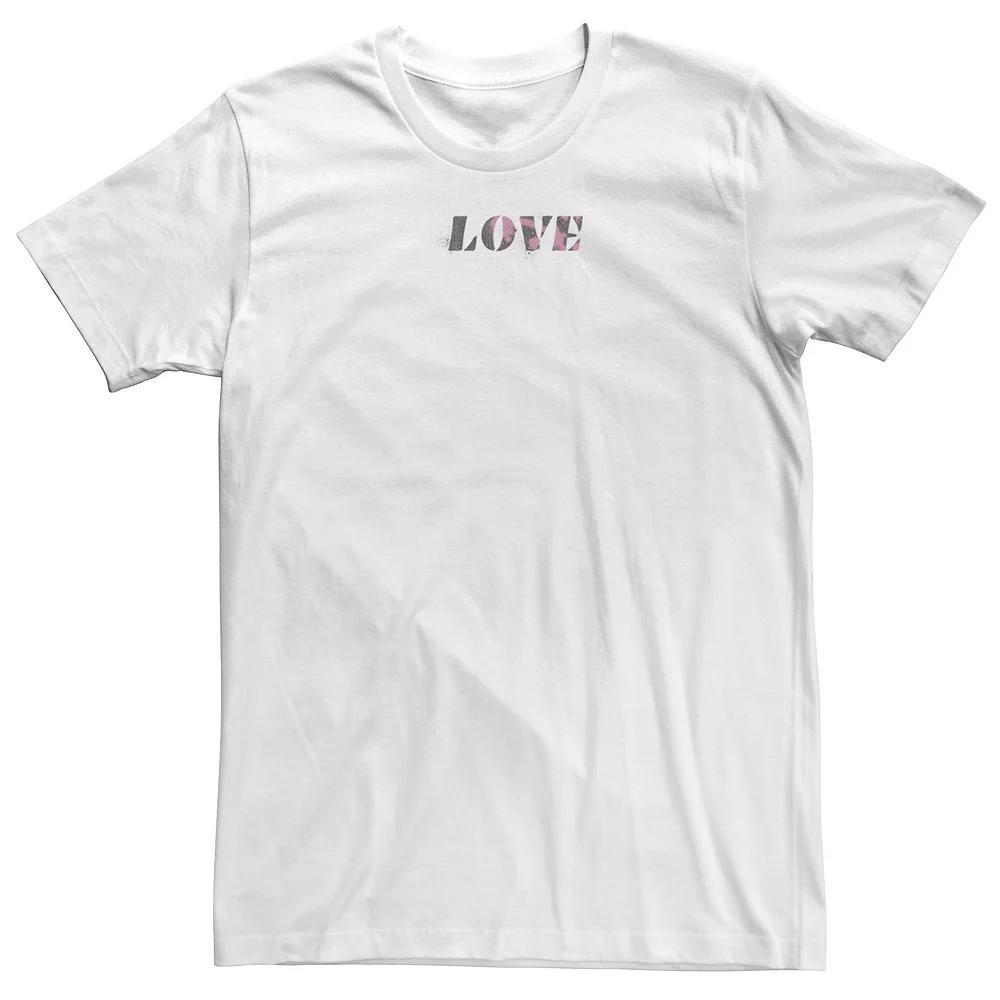 Big & Tall Trendy "Love" Tee, Men's, Size: 4XLT, White Product Image