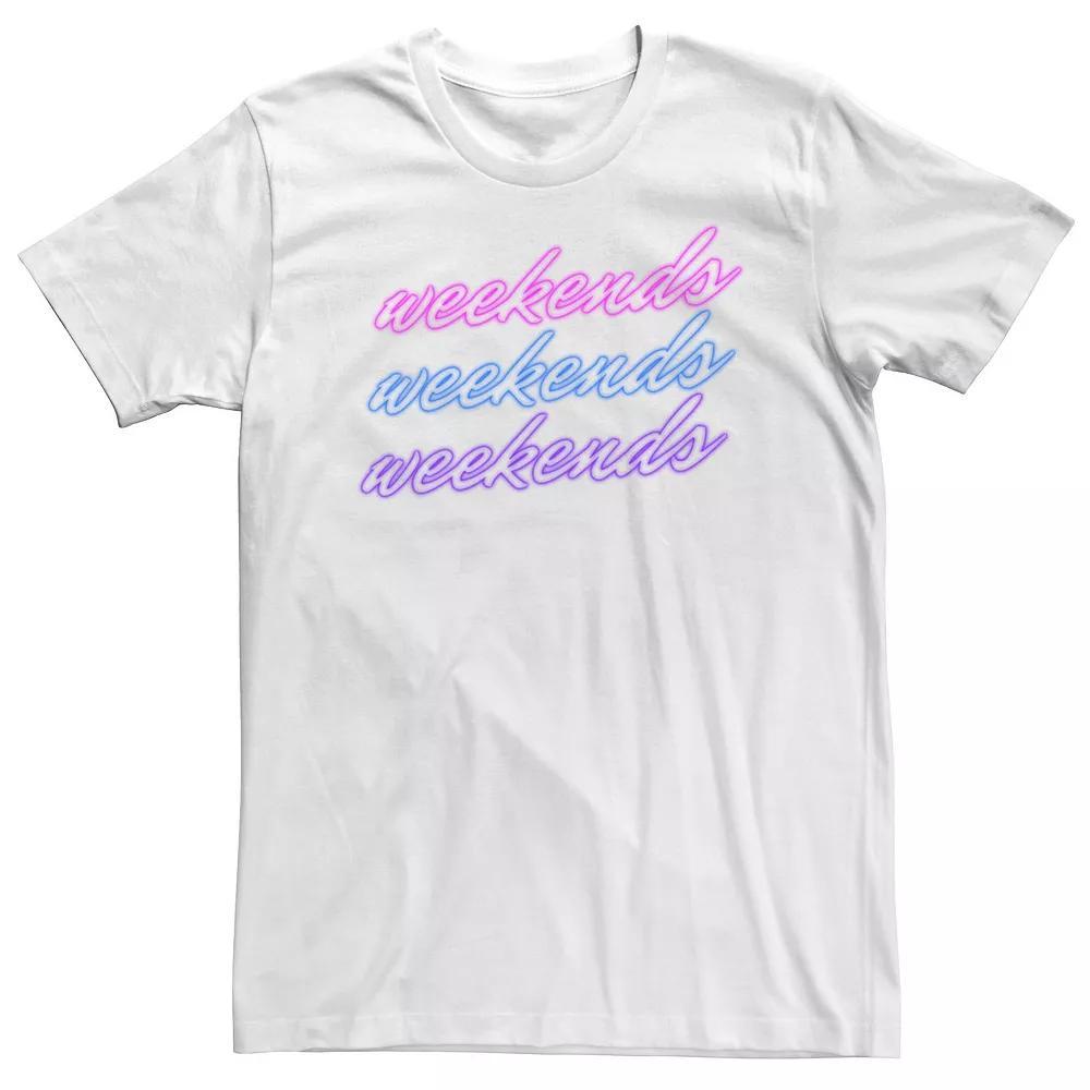 Big & Tall Weekends Neon Word Stack Tee, Men's, Size: 5XL, Black Product Image