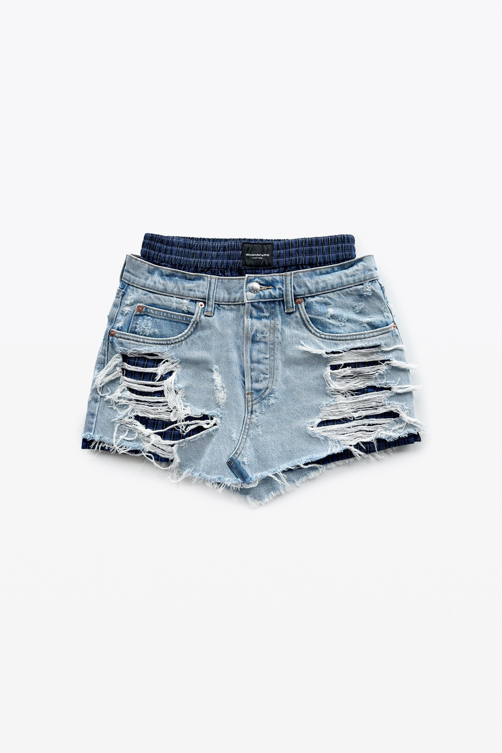 Distressed Pre-styled Denim Skirt Product Image