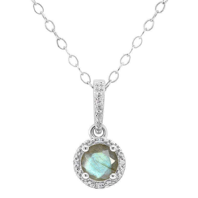 Celebration Gems Sterling Silver Freshwater Cultured Pearl and Diamond Accent Frame Pendant, Women's, Size: 18" Product Image