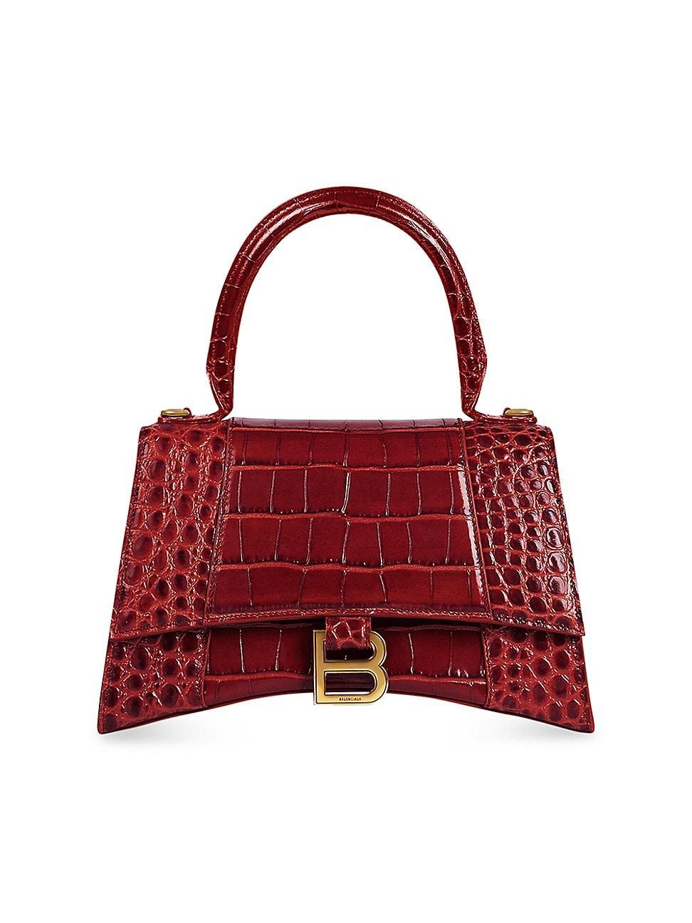 Womens Hourglass Small Handbag Crocodile Embossed Product Image