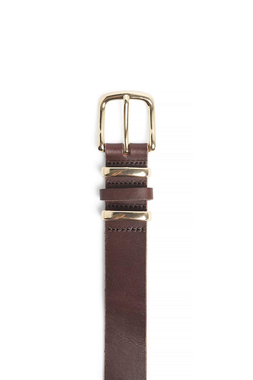 Squared Buckle Leather Belt Product Image