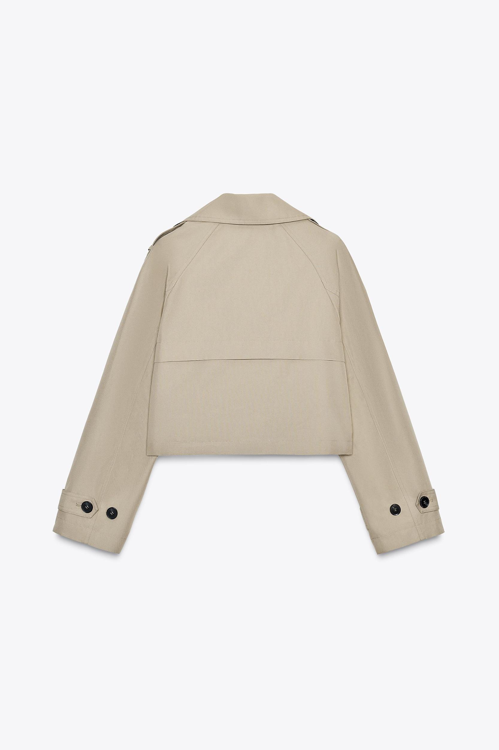 DOUBLE BREASTED SHORT TRENCH COAT Product Image