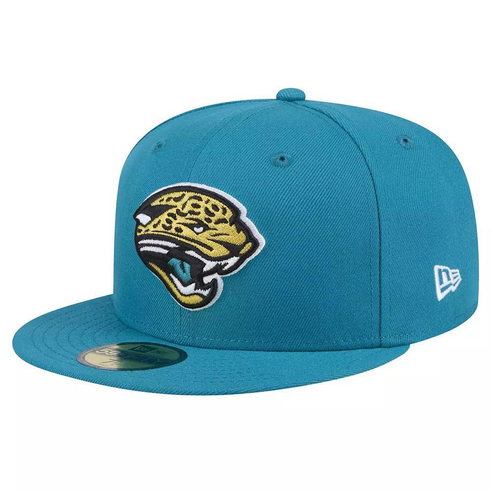 Men's New Era  Teal Jacksonville Jaguars Throwback Logo Omaha 59FIFTY Fitted Hat, Size: 7 1/2, Blue Product Image