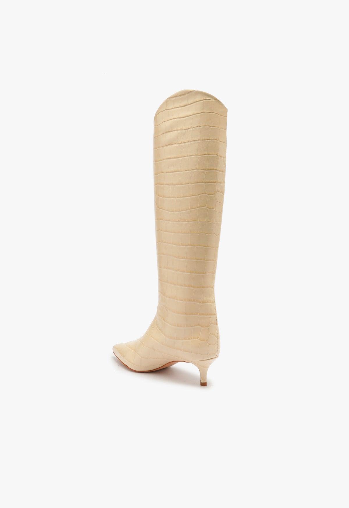 Maryana Lo Crocodile-Embossed Leather Boot Product Image