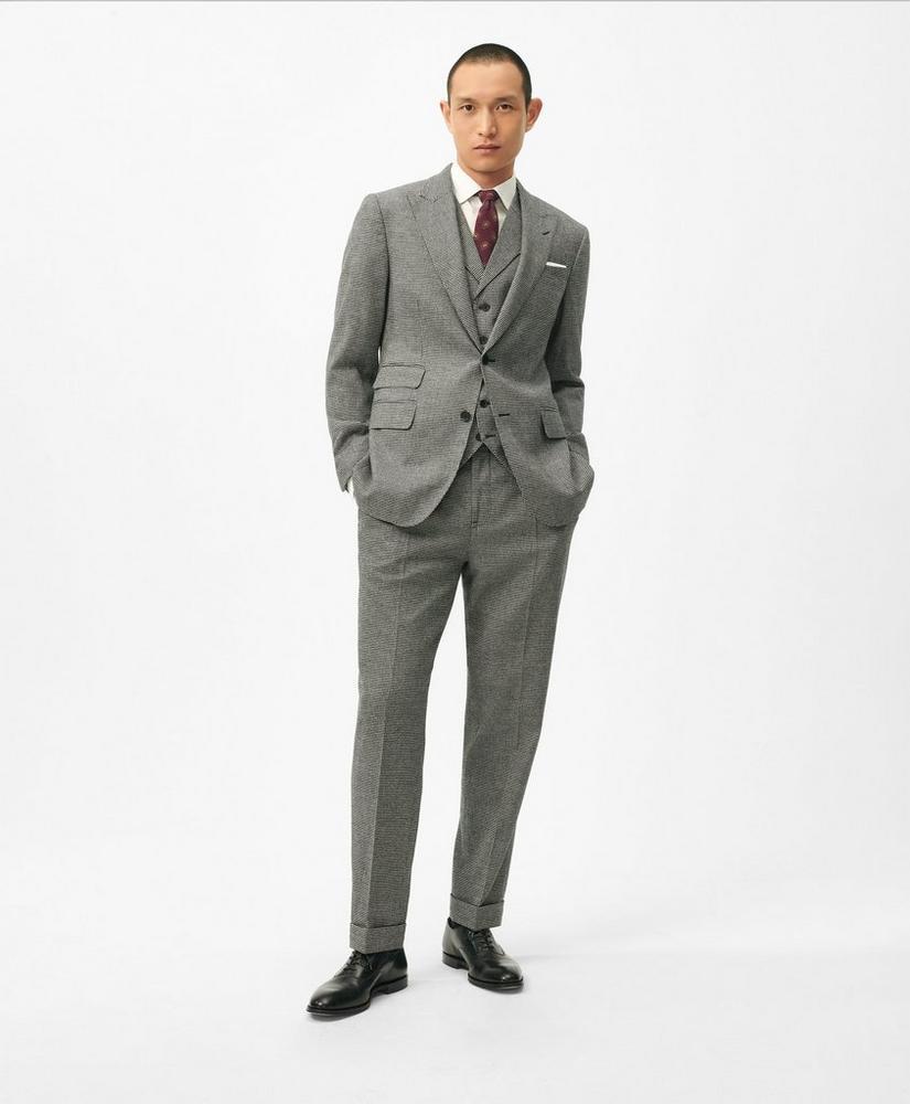 Slim Fit Houndstooth Wool-Cashmere Vest Product Image