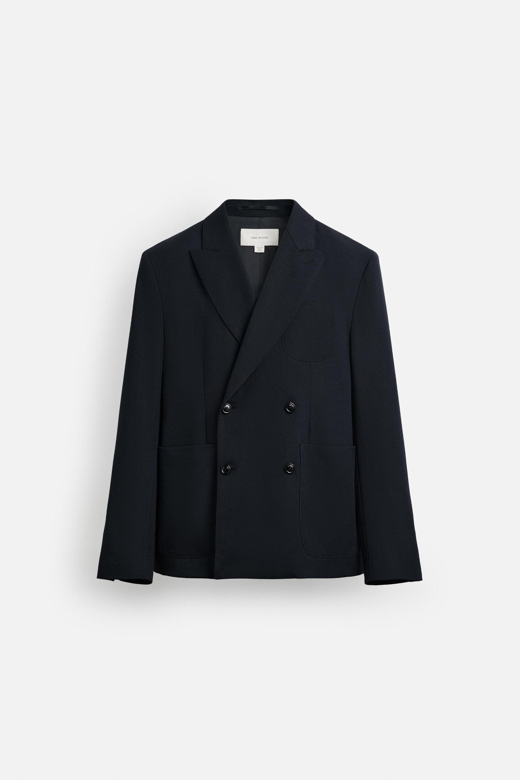 100% WOOL DOUBLE-BREASTED SUIT JACKET Product Image