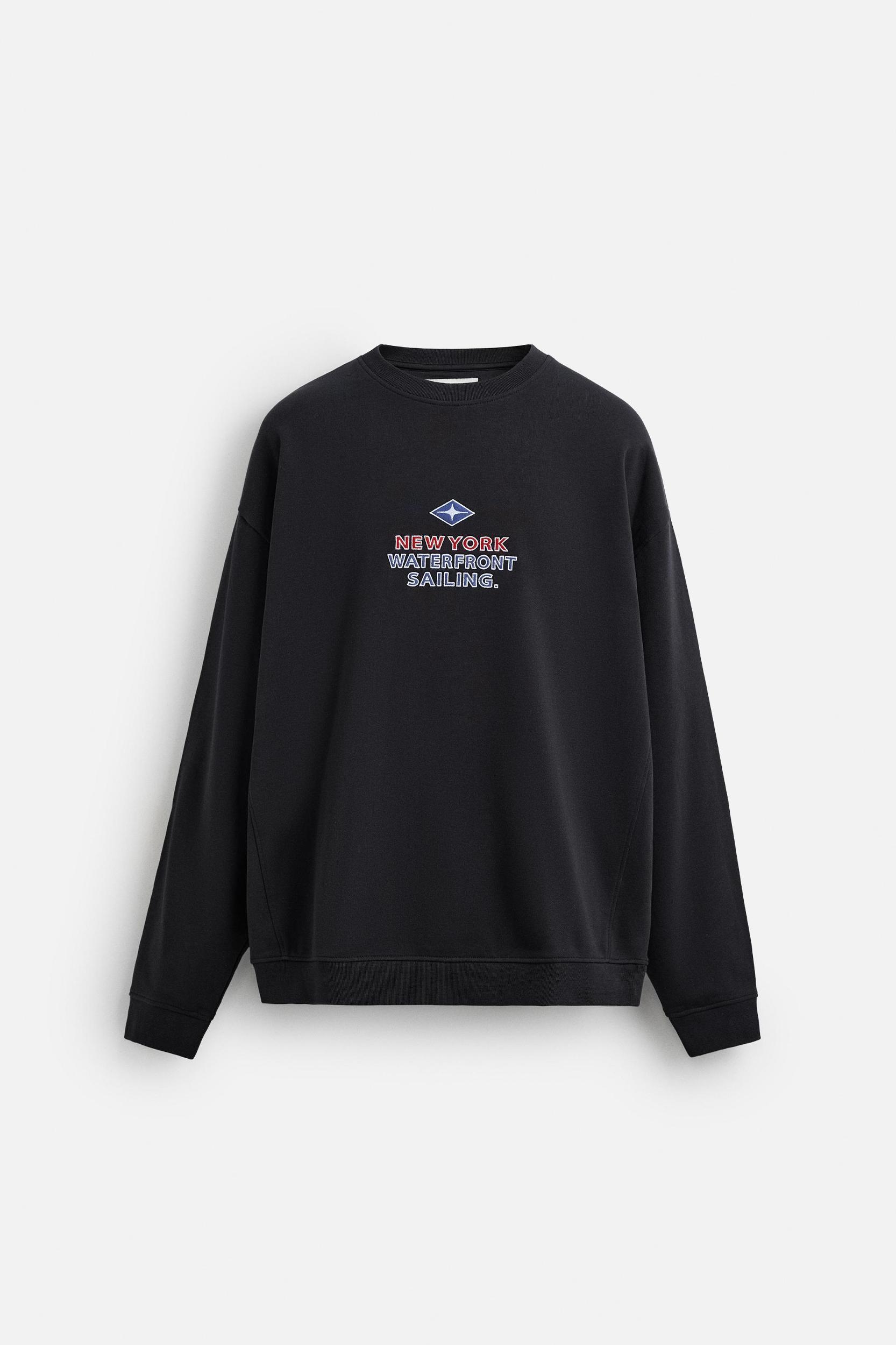 NAUTICAL EMBROIDERED TEXT SWEATSHIRT Product Image