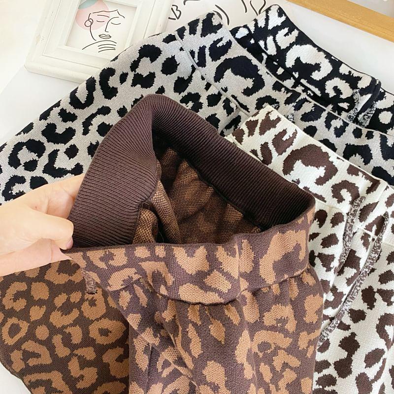Leopard Print High Waist Shorts Product Image