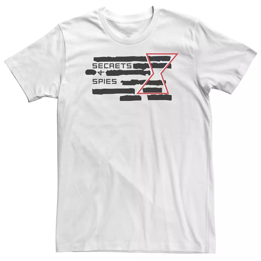 Big & Tall Marvel Black Widow Secrets And Spies Crossed Out Logo Tee, Men's, Size: 3XL Tall, White Product Image