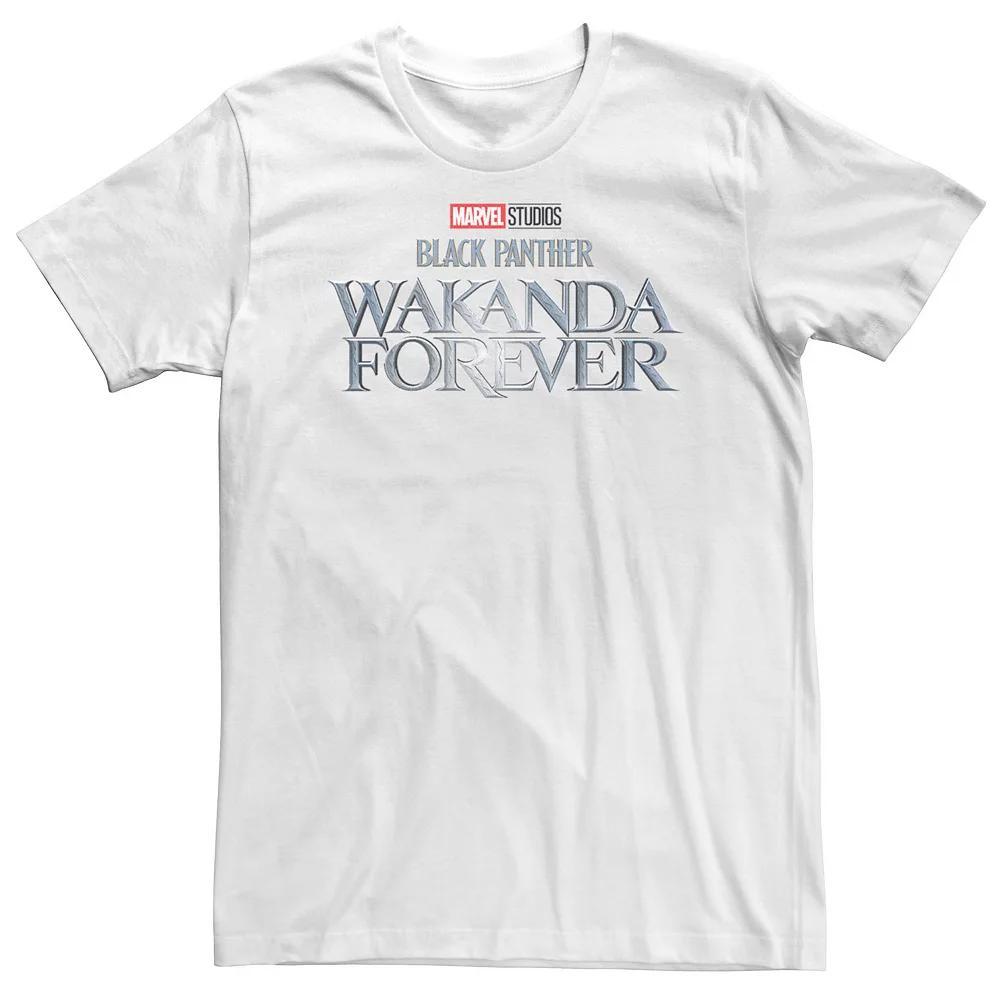 Big & Tall Marvel Wakanda Forever Metallic Movie Logo Tee, Men's, Size: 3XL, White Product Image