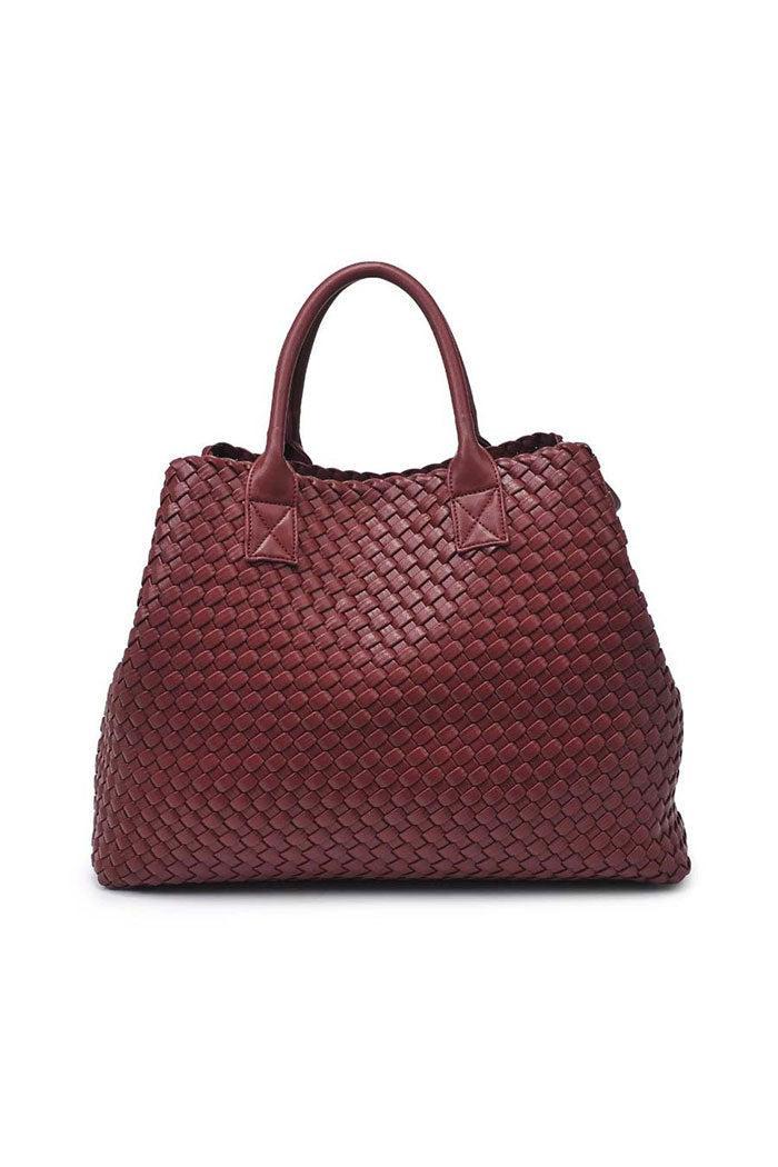 Woven Vegan Leather Tote Product Image