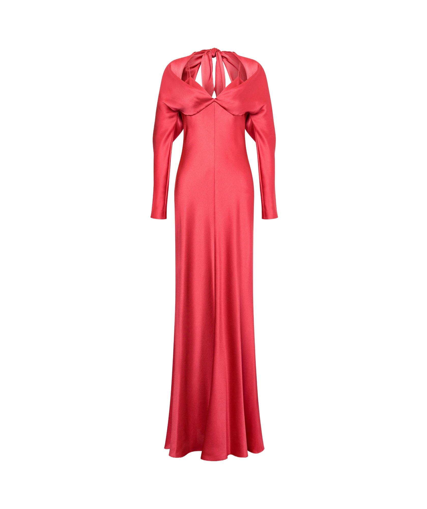 ALBERTA FERRETTI Satin Maxi Dress In Red Product Image