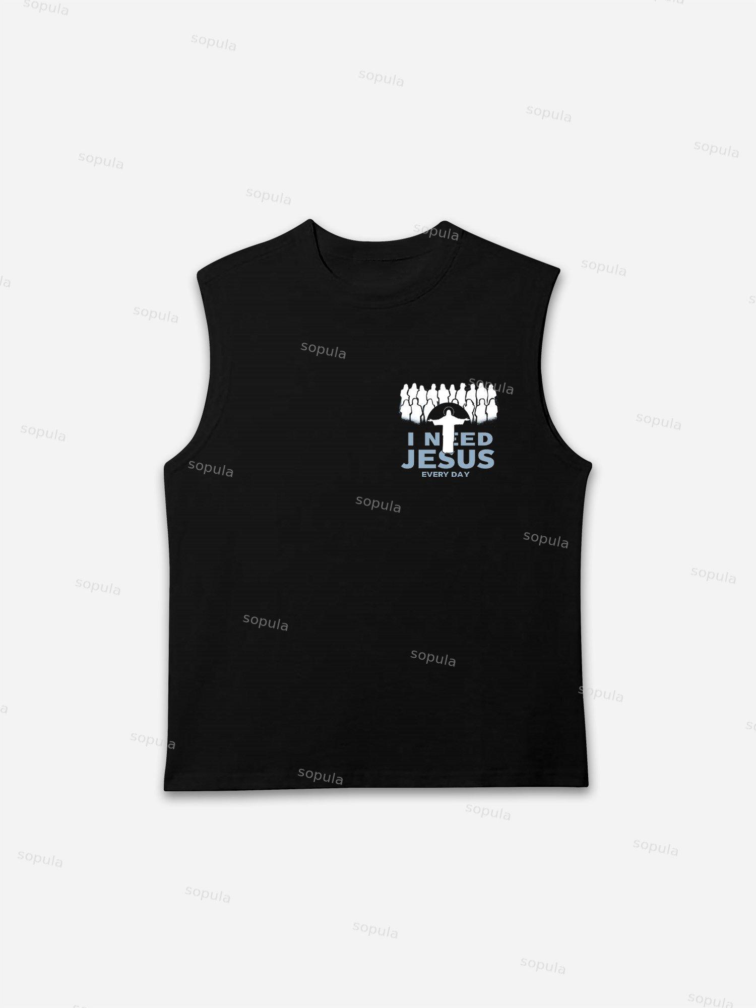 I Need Jesus Sleeveless Shirts Tank Top Product Image