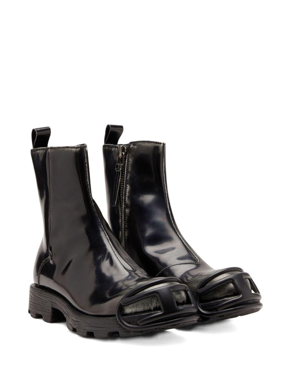 zip-detail oval-plaque boots Product Image
