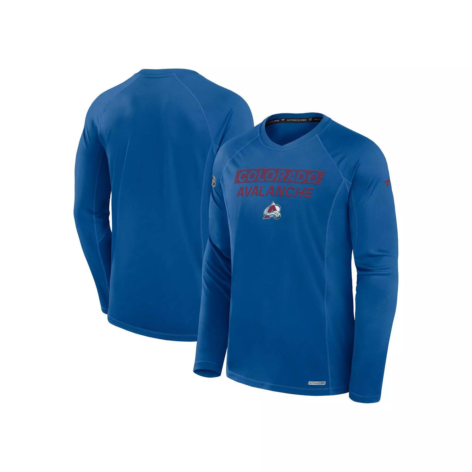 Men's Fanatics Blue Colorado Avalanche Authentic Pro Rink Tech Long Sleeve T-Shirt, Size: Small Product Image