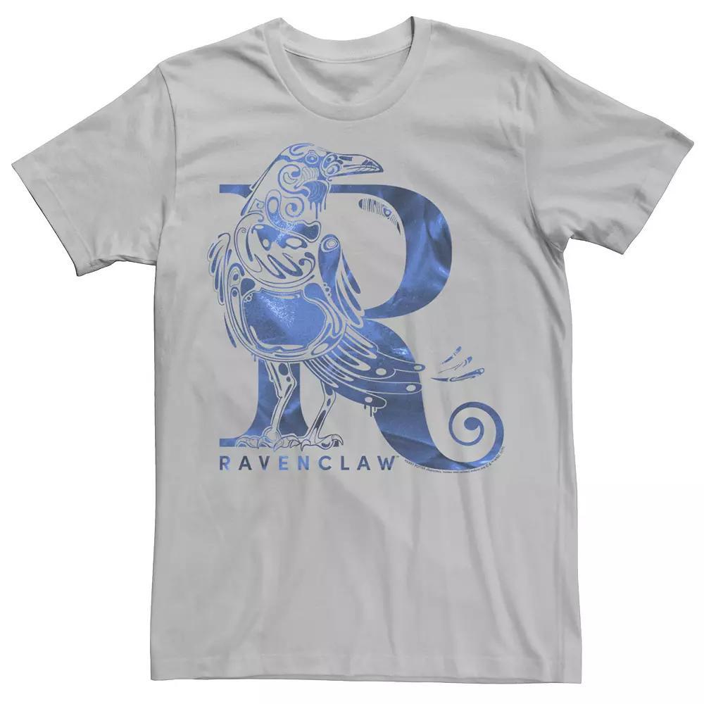 Men's Deathly Hallows 2 Ravenclaw Blue Swirl Logo Tee, Size: Small, Silver Product Image